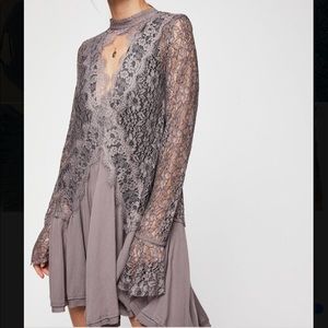 Free people lace tunic / dress in musky lavender